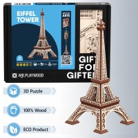 Mr. Playwood 3D Wooden Puzzle Eiffel Tower, 10406, 14.9x14.9x23.8cm