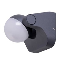 LED wall lamp "pallas", made of metal and plastic in anthracite, with integrated LED