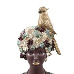 Kaliesa Green Poly Lady Statue Bird And Flowers
