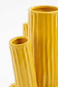 Felipe Tulip Vase - H27 x Ø20 cm - Ceramic - Yellow