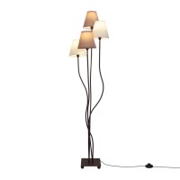 Textile standing lamp 4-flame "boho", floor lamp in beige/brown, with E14 socket, for dining room, living room, hallway or office, 138 cm high