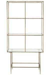 J -Line Rek 3 shelves - Metal/Glass - Gold