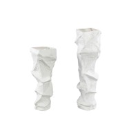 Kellie White Ceramic Organic Shaped Vase Low