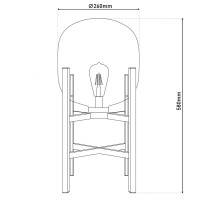 LED socket light "Lora" height 58 cm, made of metal and glass, made of black metal and clear glass, for inside and outside