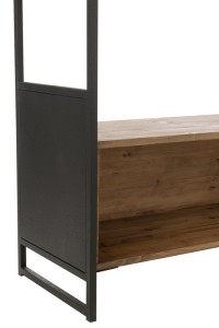 J-Line Rack Recycled Wood/Metal Black/Natural Large