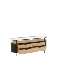J-Line Kast Ivy Ijzer Naturel/Zwart