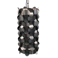 Jaye Black Iron Hanging Lamp Circle Pattern Small