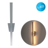 LED wall lamp "Trevor" nickel matt, wall lamp made of metal and plastic in nickel matt, with firmly built -in LEDs, wall lighting inside 62 x 10 x 4.5 cm