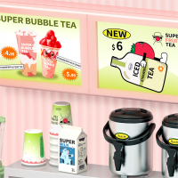 DIY House Super Store Double Joy Bubble Tea, Robotime, DW006, 16.3x16.3x15.2cm