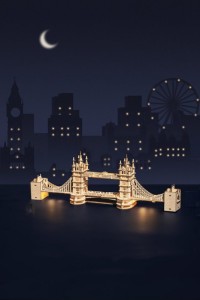 3D Wooden Puzzle, Tower Bridge incl. lighting, Robotime, TG412, 36x7.5x11.1cm