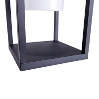 LED camping/skirting lamp H: 28cm, for outside, skirting lamp - metal and plastic in black, with integrated LED
