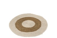 J-Line carpet Round - seagrass - white/natural - small