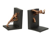 J-Line bookend Athleet - polyresin - bronze - 2 pieces