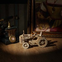 Wooden Puzzle 3D Tractor, Robotime, LK401, 23.8x11.8x14cm.