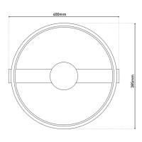 LED ceiling light "Cimo" made of black metal and plastic, 40 cm long, dimmable by wall switch