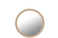 J-Line wall mirror Rond Rotan/glass Naturel Medium