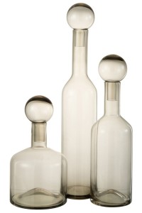 J-Line Deco Norma bottle - glass - gray - L