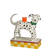 Candlestick Dog - L26 x W11 x H27 cm - Ceramic - White