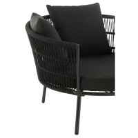 J-Line Stoel Joa Metaal/Rattan Zwart