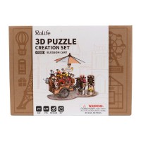 DIY 3D Wooden Model Construction Package, Blossom Cart, Robotime, TGS03, 24.2x16.3x21cm