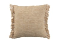 J-Line cushion Fringes - cotton - beige