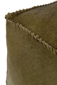 J-Line Pouf Cowhair Leather Olive