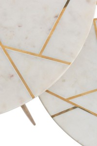 J-Line side table - marble/iron - gold/white
