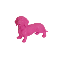 Ornament - Dachshund - Polyresin - Pink - 35x23x19cm