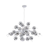 Pendant lamp "explosion" chrome made of metal and glass, G9 versions, hanging lamp for dining room, living room, hallway or office, Øca. 98 cm