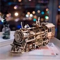 Wooden Puzzle 3D Locomotive, Robotime, LK701, 37x12x18.5cm.