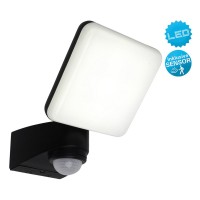 LED external wall lamp "Jaro" with 360 ° motion detector, made of plastic in anthracite, with integrated LED