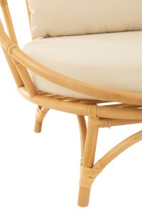 J-Line chair + cushion - jute/textile - natural/white