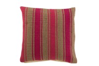 J-Line cushion Anna Groot Grooves - jute - pink