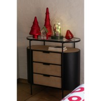 J-Line Kast Avy Ijzer Naturel/Zwart