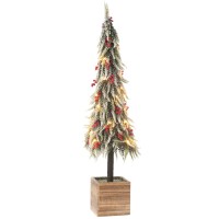 J-Line Kerstboom+Led Kunststof Sneeuw Groen/Rood Extra Large