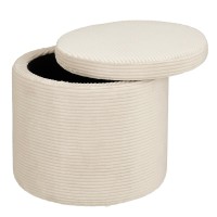Poef met Opbergruimte - H41 x  Ø42 cm - Off-white