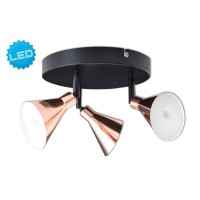 3 LED wall u. "Copper" ceiling spotlight d:38cm