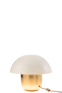 J-Line lamp Mushroom - iron - white/gold - small