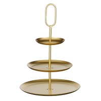 Rama Etagere 3 Layers - L38 x W38 x H55 cm - Metal - Gold