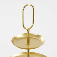 Rama Etagere 3 Layers - L38 x W38 x H55 cm - Metal - Gold