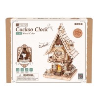 Robotime, 3D Houten Puzzel, Cuckoo Clock (Wood colour), LC901, 21x17x34 cm