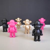 Ornament - Monkey Figurine 'The Legend' -Polyresin - Gold - 33x21x50cm