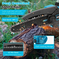 6-inch Mini Kettingzaag | Accu Kettingzaag | 2x 1500mAh Batterij & 2 Kettingen