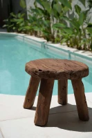 Marabunta Houten Bijzettafel | Naturel | Rustiek Teakhout | 50 cm