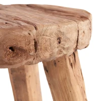 Marabunta Houten Bijzettafel | Naturel | Rustiek Teakhout | 50 cm