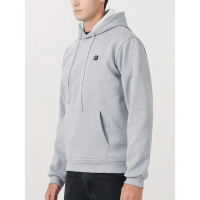 Verwarmde Hoodie met 7 Verwarmingszones | USB Oplaadbaar, 3 Warmtestanden & Capuchon – Heren – Polyester - Grijs - S