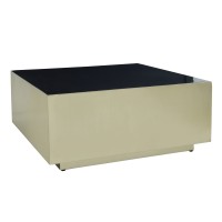 Irvy Gold Iron Salontafel | Vierkant | Zwarte Enamel | Set van 2 – 81x81x35 cm