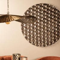 Zoaya Bronze MDF Wandpaneel | 3D Cubes | Rond L – 120x120x3 cm