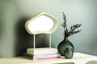 Eilish Spiegel | Wit Poly | Organisch | Op MDF Base Low – 35x40x14 cm