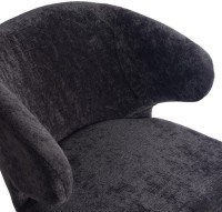 Fiori Eetkamerstoel | Antraciet | Zachte Stof | Zwarte Houten Poten